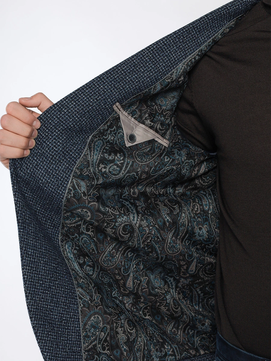 Пиджак однобортный из смесовой шерсти в клетку